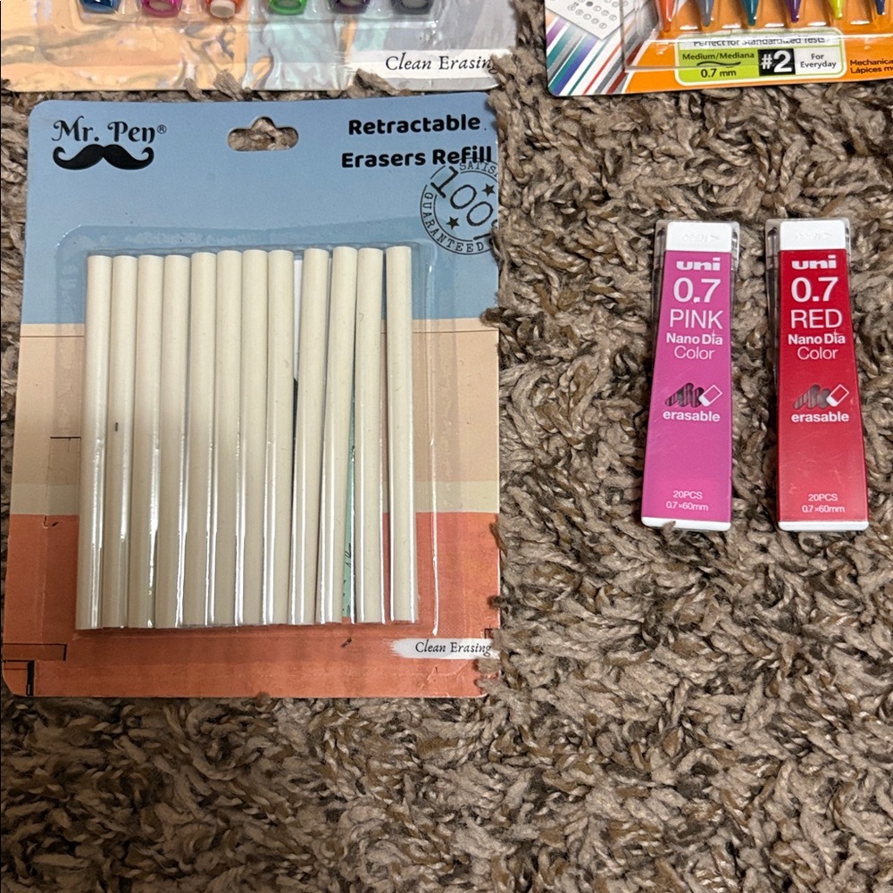 Set of 0.7 mm Mechanical Pencils and Eraser Pens, refills and colored lead - Picture 3 of 6